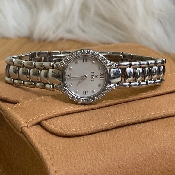 Ebel Beluga Diamond Quartz 26mm Steel .70 CW Glossy Stainless Steel Watch +Case - Picture 1 of 17